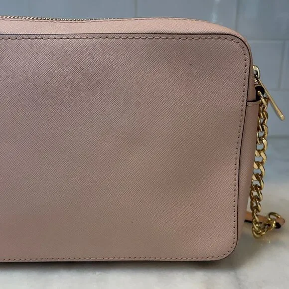 Michael Kors Bag Crossbody Purse Handbag Leather Cynthia Pink Chain Satchel Bag - Picture 6 of 16